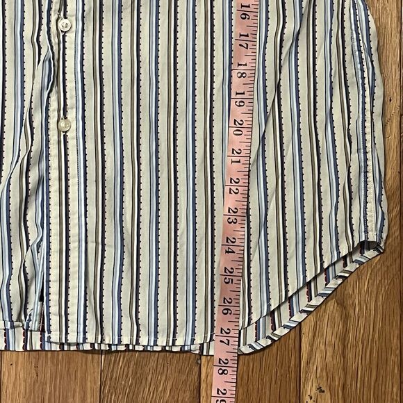 Robert Graham Button Down Shirt Mens Medium Flip Cuffs Striped Multicolor‎ - Picture 10 of 10